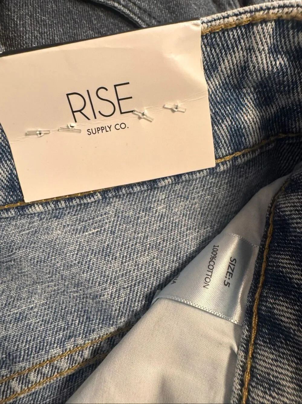 RISE Supply Co Distressed Frayed Acid Wash Denim Shorts Womens Size 5